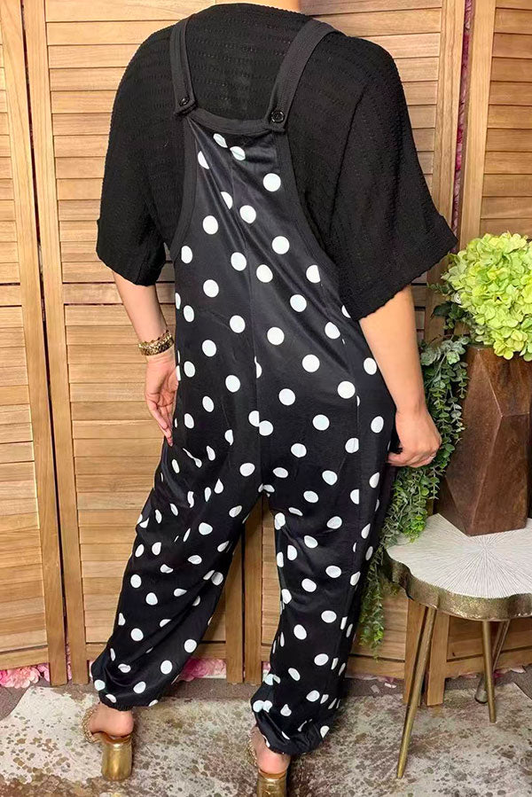 Western white polka dots one piece women's boutique jumpsuit XCH17454