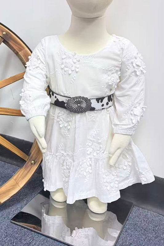 Western black cow adjustable girls boutique belt DLH2427