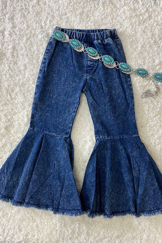 206035M Blue distressed blue denim girls jeans