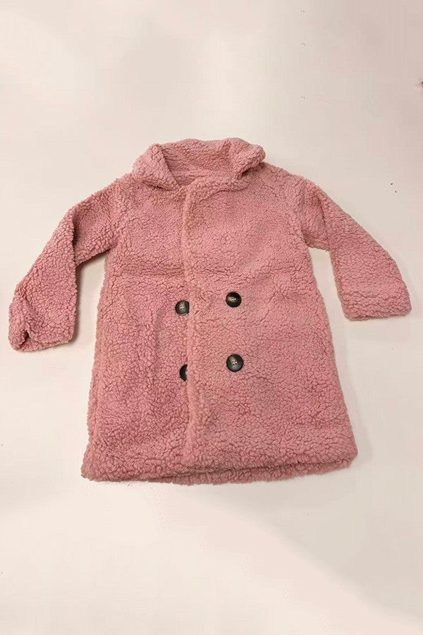 Western fleece pink sherpa long style girls coats 230155M
