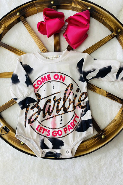 COME ON Barbie LET'S GO PARTY  baby onesie XCH0014-5H