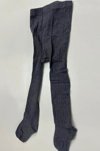 Dark grey knit tight girls legging socks & pink hat & scarf 3pcs sets 240619M