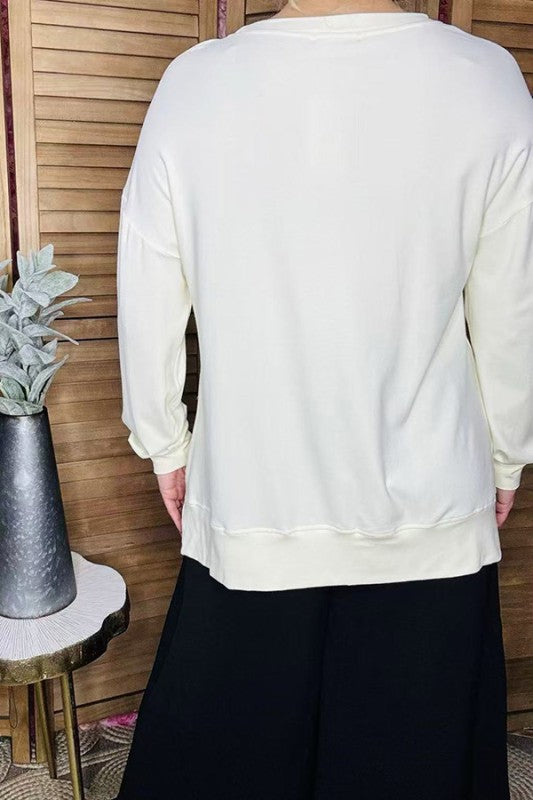 Restock--Christmas pink sequin lights women sweatshirt top BQ16052