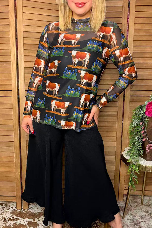 Western ranch sheer women boutique top Southern Stitch XCH17167