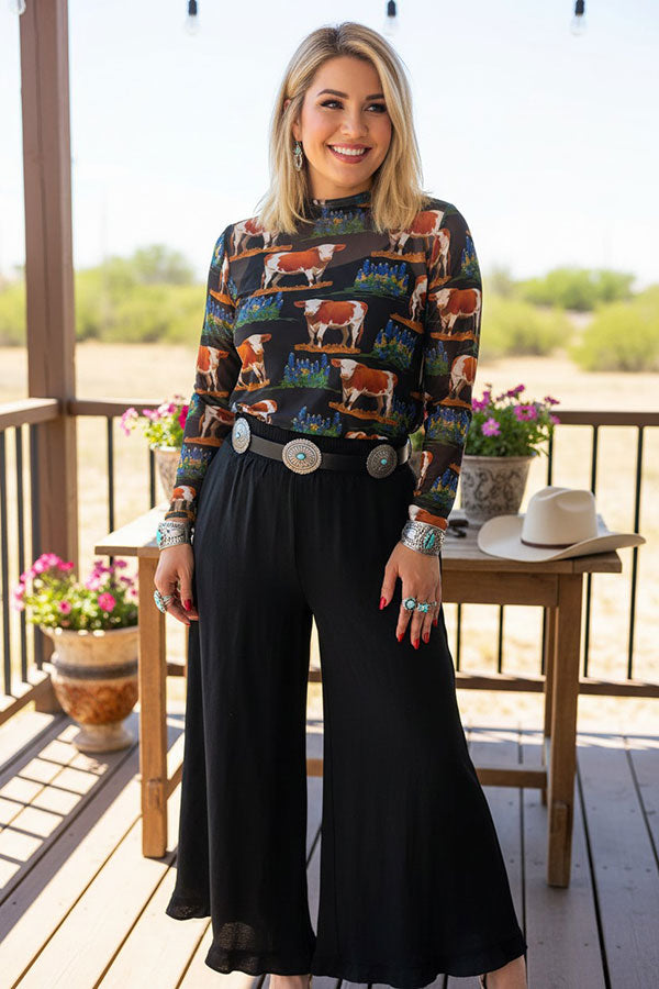 Western ranch sheer women boutique top Southern Stitch XCH17167