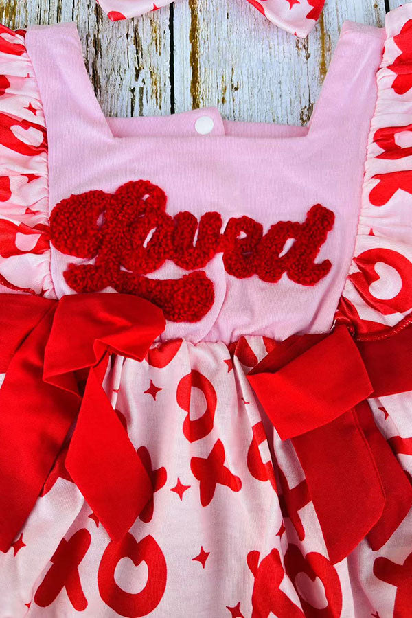 Loved embroidery XOXO long sleeve infant baby rompers 251251M