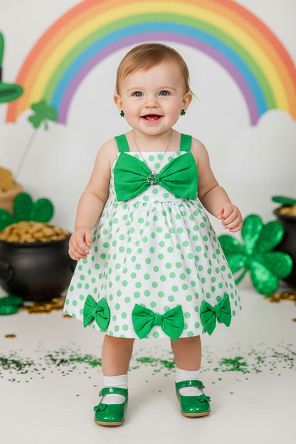 St. Patrick's day dots infant baby girls dress 251257M