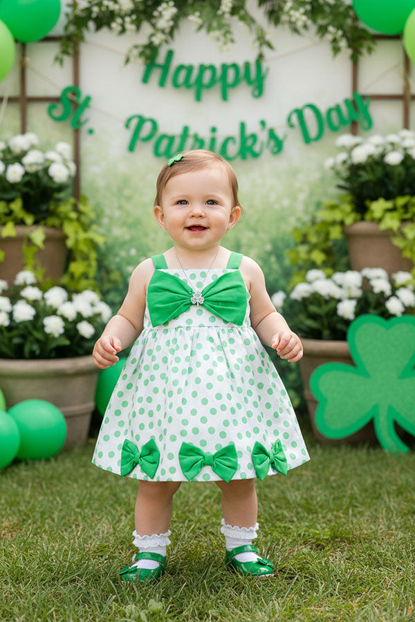 St. Patrick's day dots infant baby girls dress 251257M