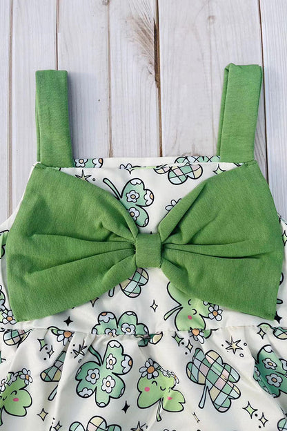 St. Patrick's day four-leaf clover infant baby girls dress 251258M