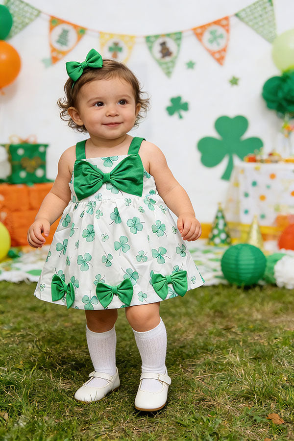 St. Patrick's day four-leaf clover infant baby girls dress 251259M