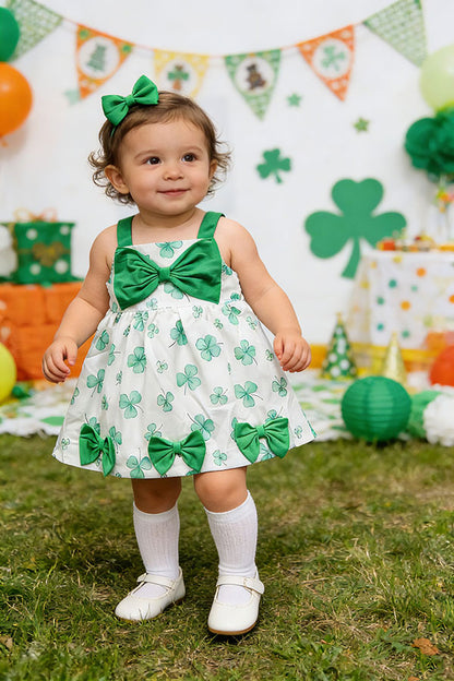 St. Patrick's day four-leaf clover infant baby girls dress 251259M