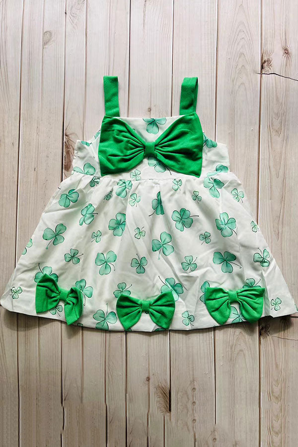 St. Patrick's day four-leaf clover infant baby girls dress 251259M