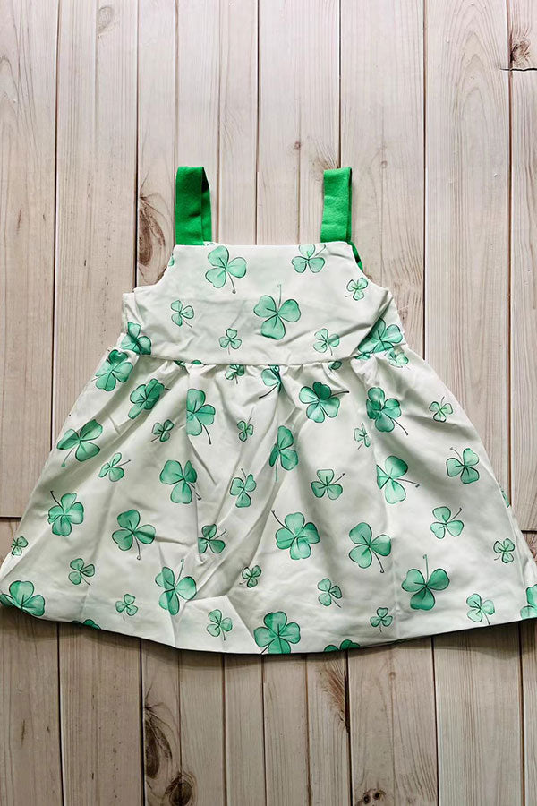 St. Patrick's day four-leaf clover infant baby girls dress 251259M