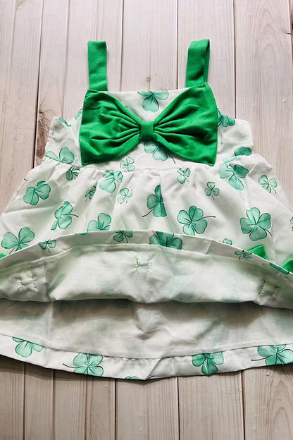 St. Patrick's day four-leaf clover infant baby girls dress 251259M