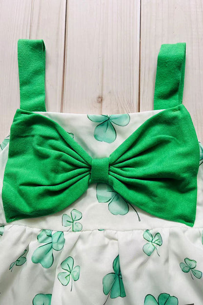 St. Patrick's day four-leaf clover infant baby girls dress 251259M