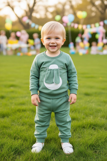 Green bunny long sleeve top & pant unisex outfit 251266M