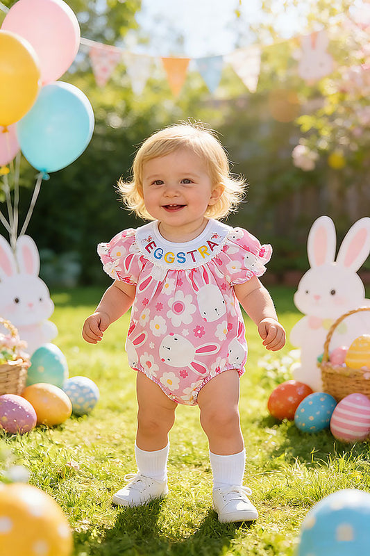 EGG START & bunny embroidery easter baby onesies 251270M