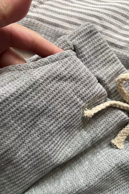 Grey knitted fabric long sleeve top & pant 2pc boy's set 251282M