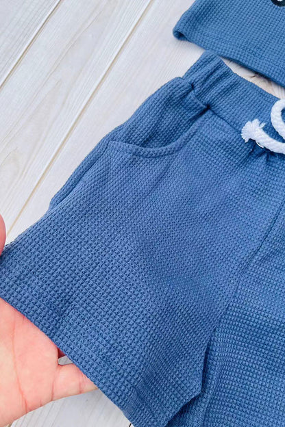Western vehicle top & blue shorts boy's boutique set 2601069M