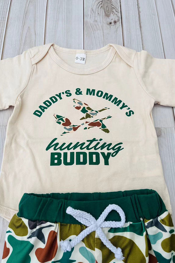 Western mallards hunting romper & pant & hat baby boutique sets 2601075M