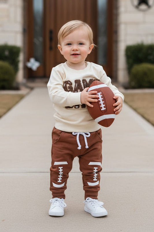 Western GAME DAY sweatshirt & pant boy's boutique set 2601088M