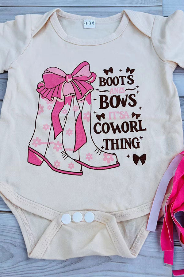 Western cowgirl romper & fringe bloomer baby boutique sets 2601090M