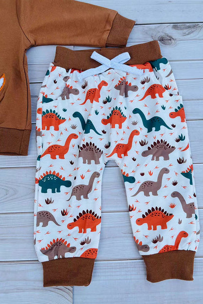 Trendy dinosaur sweatshirt & pant boy's boutique set 2601098M