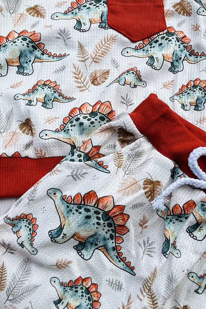 Western dinosaur print sweatshirt & pant boy's boutique set 2601102M