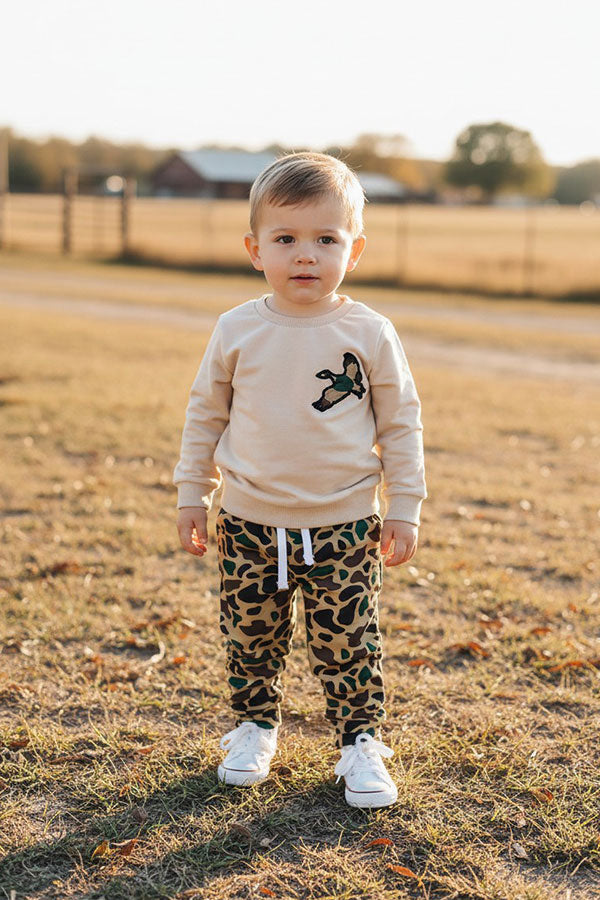 Western malladrd embroidery sweatshirt & pant boy's boutique set 2601104M