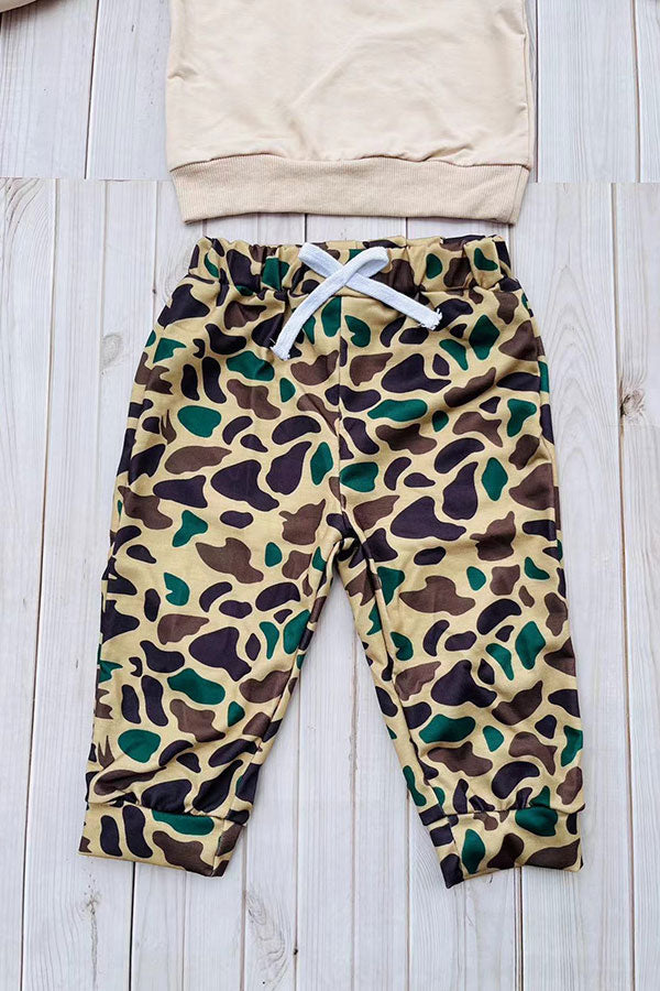 Western malladrd embroidery sweatshirt & pant boy's boutique set 2601104M