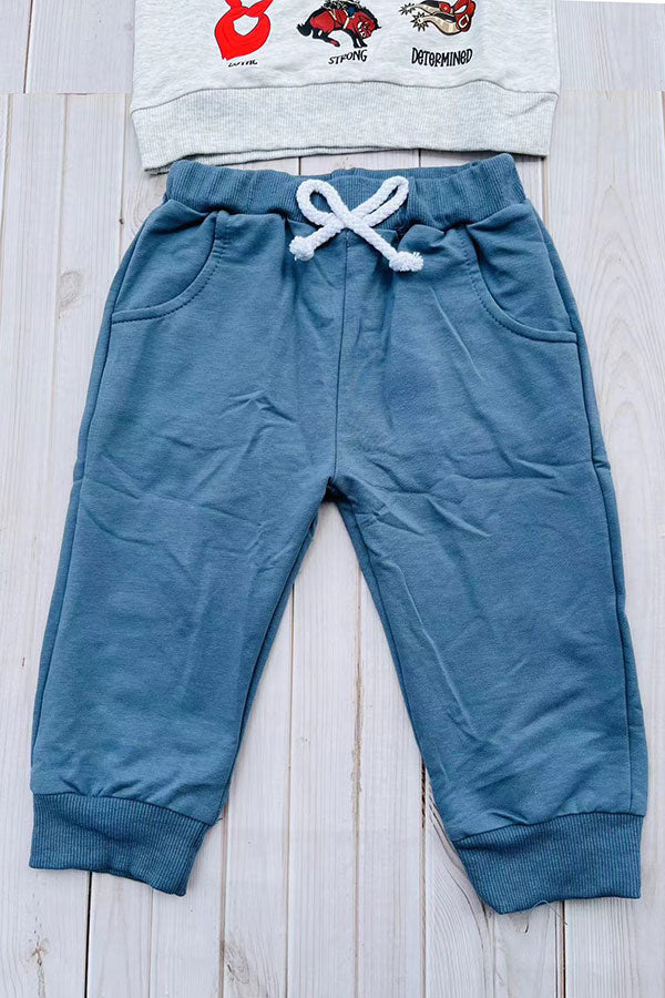 Western "SO GOD MADE A COWBOY"sweatshirt & pant boy's boutique set 2601111M