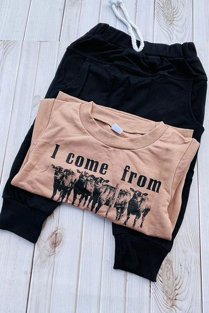 Western "I come from GOOD STOCK" sweatshirt & pant boy's boutique set 2601112M