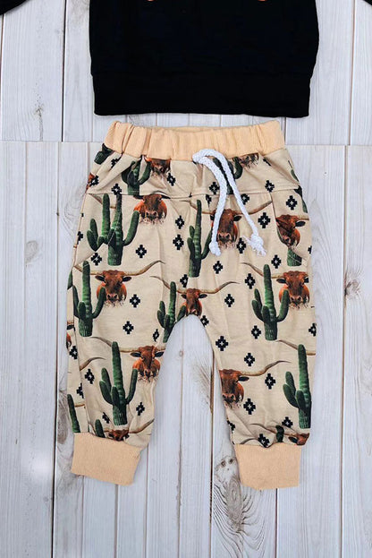 Western "MAMA'S LITTLE COWBOY" sweatshirt & pant boy's boutique set 2601113M