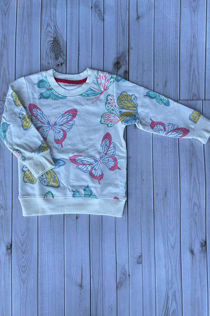 Western buttefly print long sleeve girls boutique top 2601129M 10S8