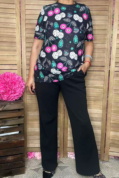 Southern Stitch Western 8-balls printed short sleeve women t-shirt XCH17025