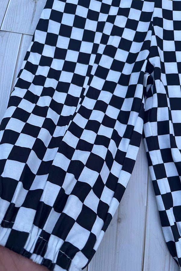 Mom and me Checkered Loose Overall girls Romper/Jumpsuit XCH05035
