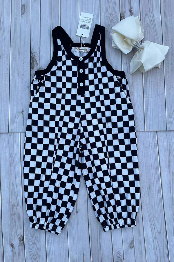 Mom and me Checkered Loose Overall girls Romper/Jumpsuit XCH05035