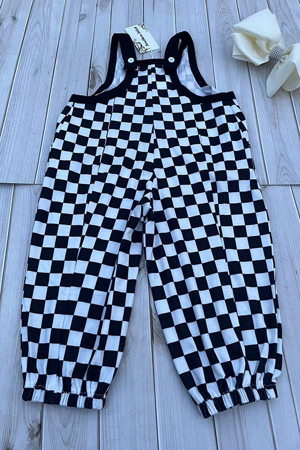 Mom and me Checkered Loose Overall girls Romper/Jumpsuit XCH05035