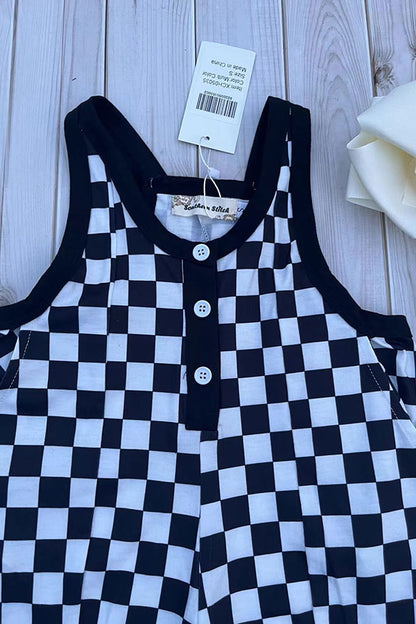 Mom and me Checkered Loose Overall girls Romper/Jumpsuit XCH05035