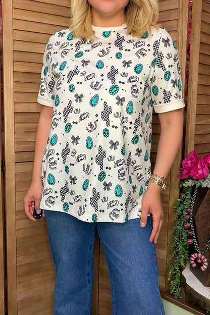 Southern Stitch Western patterns short sleeve women's t-shirt XCH17070
