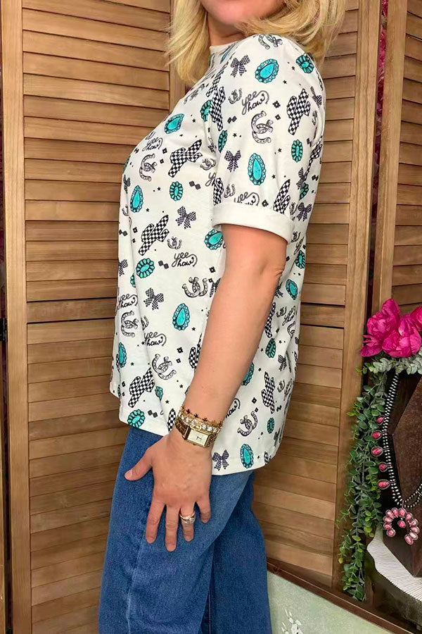 Southern Stitch Western patterns short sleeve women's t-shirt XCH17070