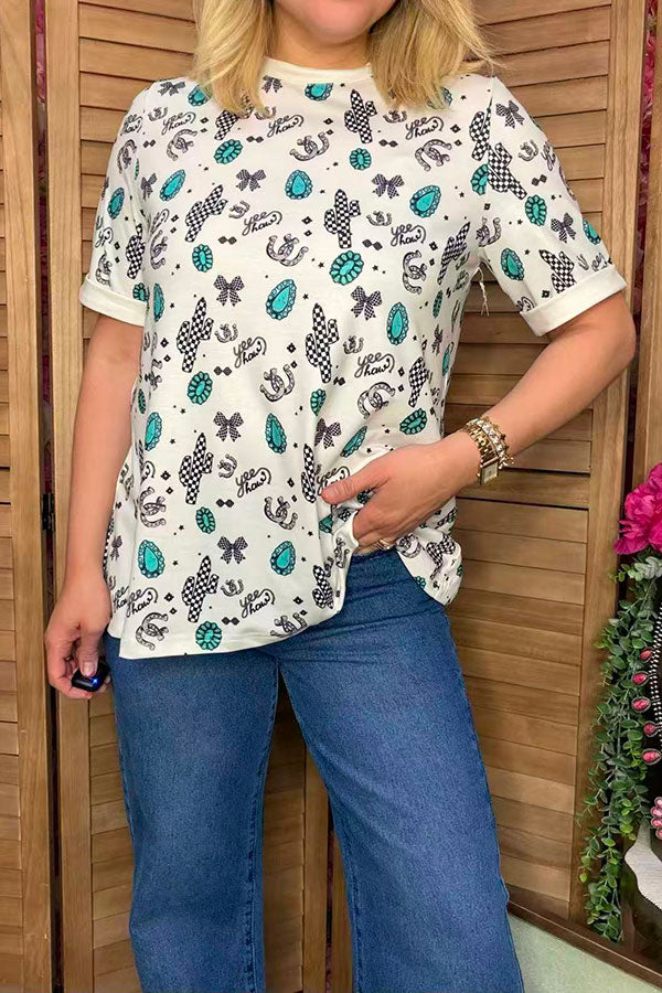 Southern Stitch Western patterns short sleeve women's t-shirt XCH17070