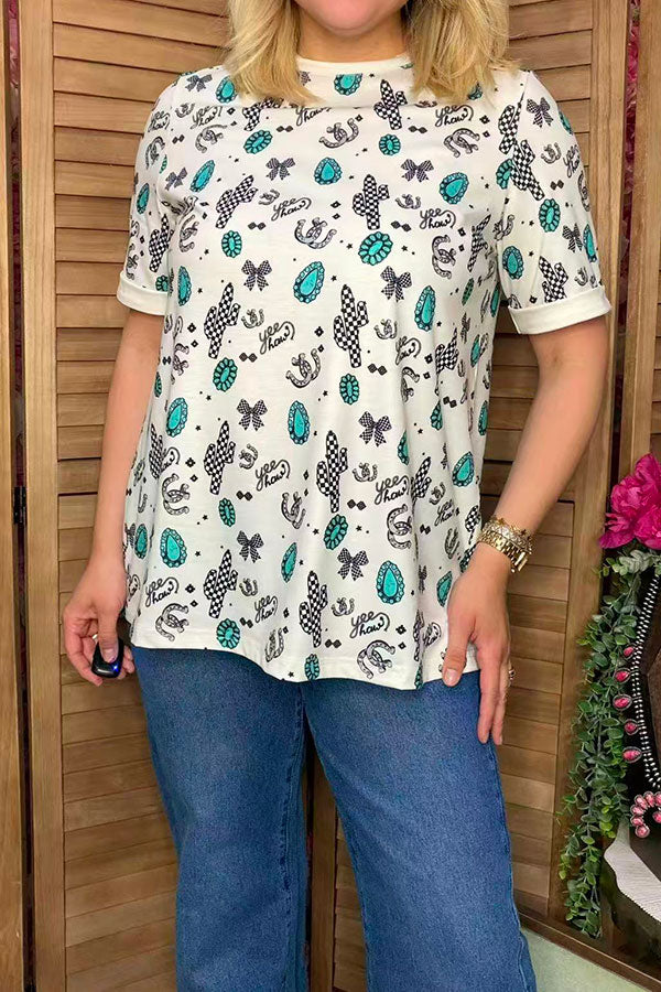 Southern Stitch Western patterns short sleeve women's t-shirt XCH17070