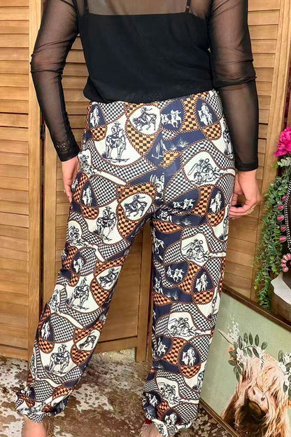 Southern Stitch Western rodeo patchwork print women's jogger pants XCH17143