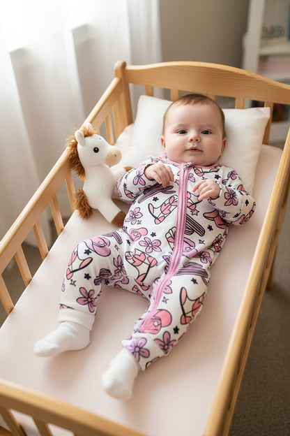 Western pattern printed long sleeve baby romper XCH05036