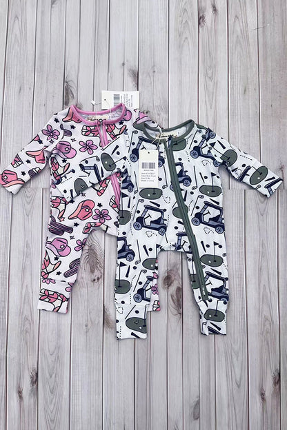 Western pattern printed long sleeve baby romper XCH05036