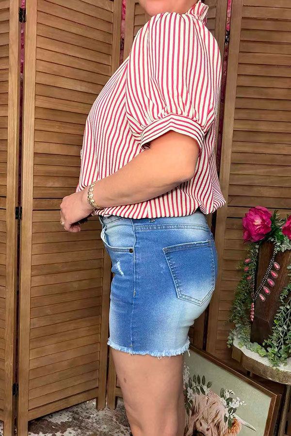 Women's shorts wholesale Denim washed white blue women shorts S017