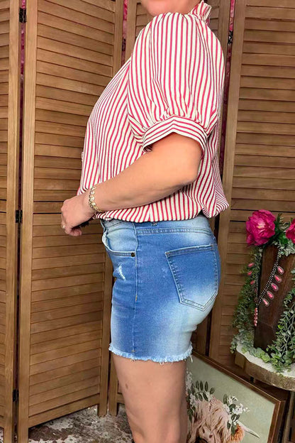 Women's shorts wholesale Denim washed white blue women shorts S017
