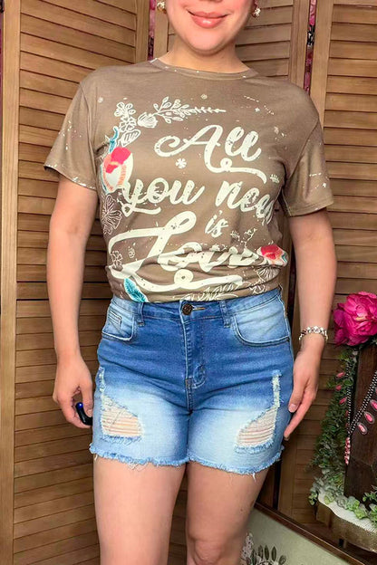Southern Stitch Wshed blue ripped denim women's shorts S022