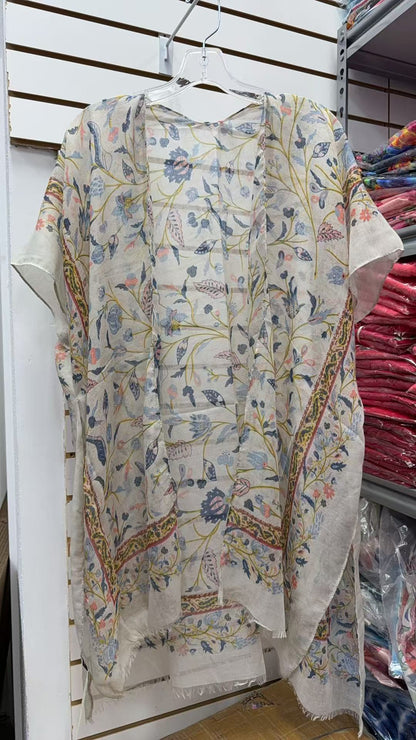 Women's cardigan duster Blue floral printed kimono 3pc-$12 YZ213213
